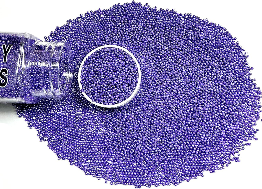 Homipooty Nonpareils Sprinkles Edible Purple Pearl Sugar Sprinkles 110g/3.88oz 2mm Mini Purple Pearls Baking Cakes Cupcake Topper and Cake Decorations for Valentines Day Halloween Christmas