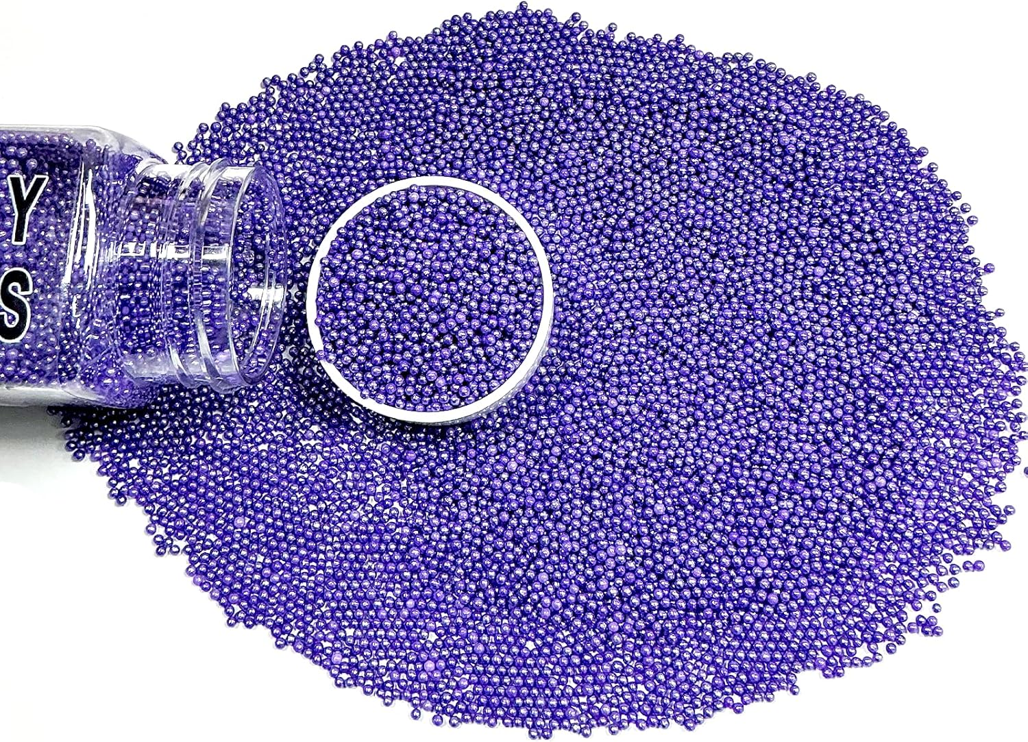 Homipooty Nonpareils Sprinkles Edible Purple Pearl Sugar Sprinkles 110g/3.88oz 2mm Mini Purple Pearls Baking Cakes Cupcake Topper and Cake Decorations for Valentines Day Halloween Christmas