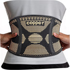 Copper Back Braces for Lower Back Pain, Breathable Lumbar Support Belt for Men and Women, Lower Back Brace for Herniated Disc, Sciatica, Scoliosis, Heavy Lifting (Black, Large)