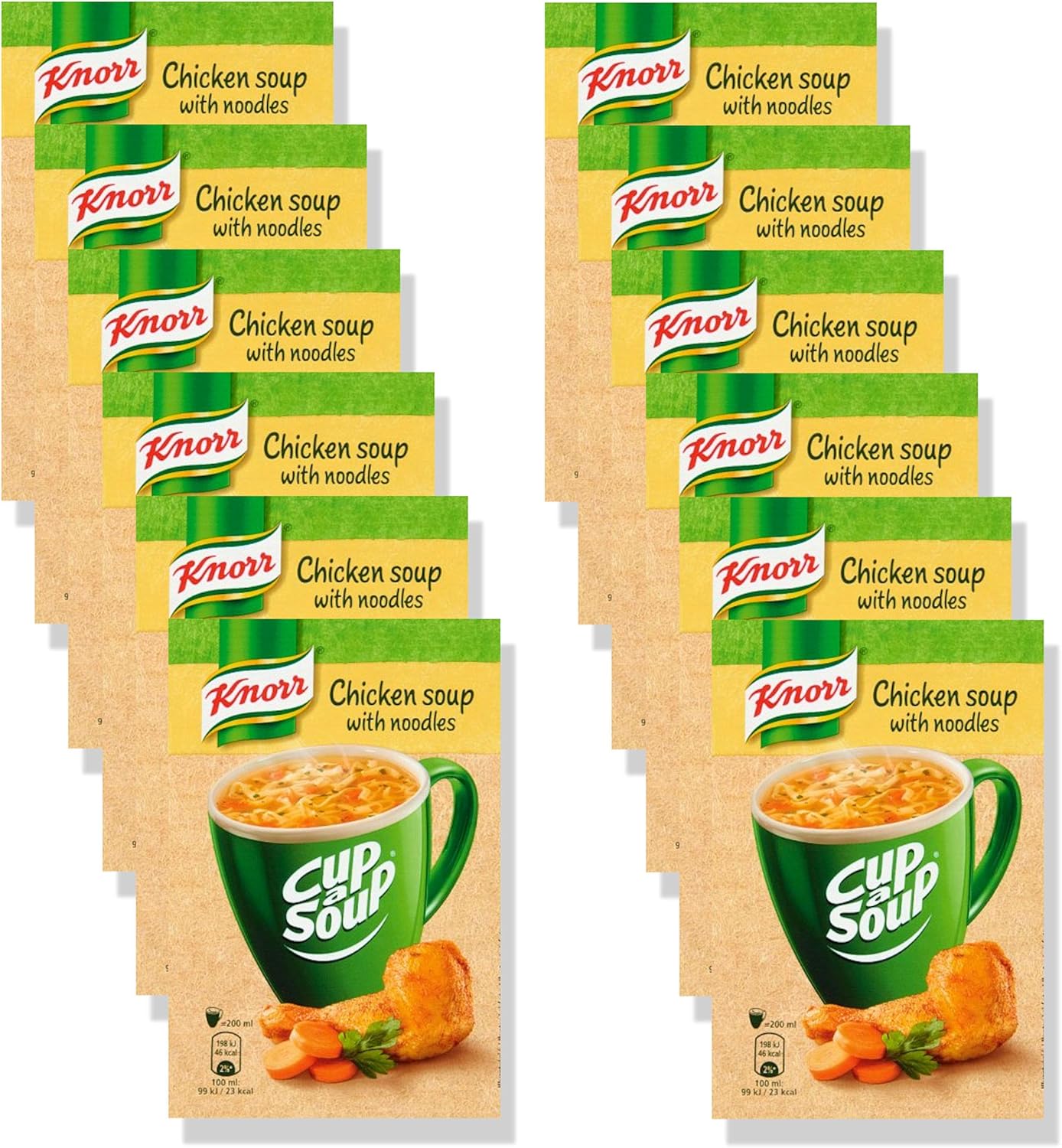 KNORR Cup a Soup Instant Soup Chicken With Noodles - Pack of 12