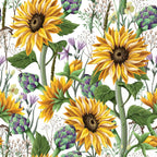 IHR Ideal Home Range Party Napkins Disposable 3-Ply Paper Lunch Napkin Pack, 6.5" x 6.5", Sunflower Meadows, 20-Count