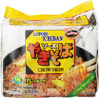 Sapporo Ichiban Chow Mein Yakisoba, 5 Count, 18 Ounce (Pack of 6)