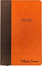 Personalized Message Bible | The Message Translation | Custom Engraved Name | Deluxe Gift Bible | Contemporary Language Christian Gift