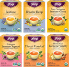 Yogi Get Well Tea Sampler (6 pk, 16 ea) - Organic Herbal Teas for Immune Support