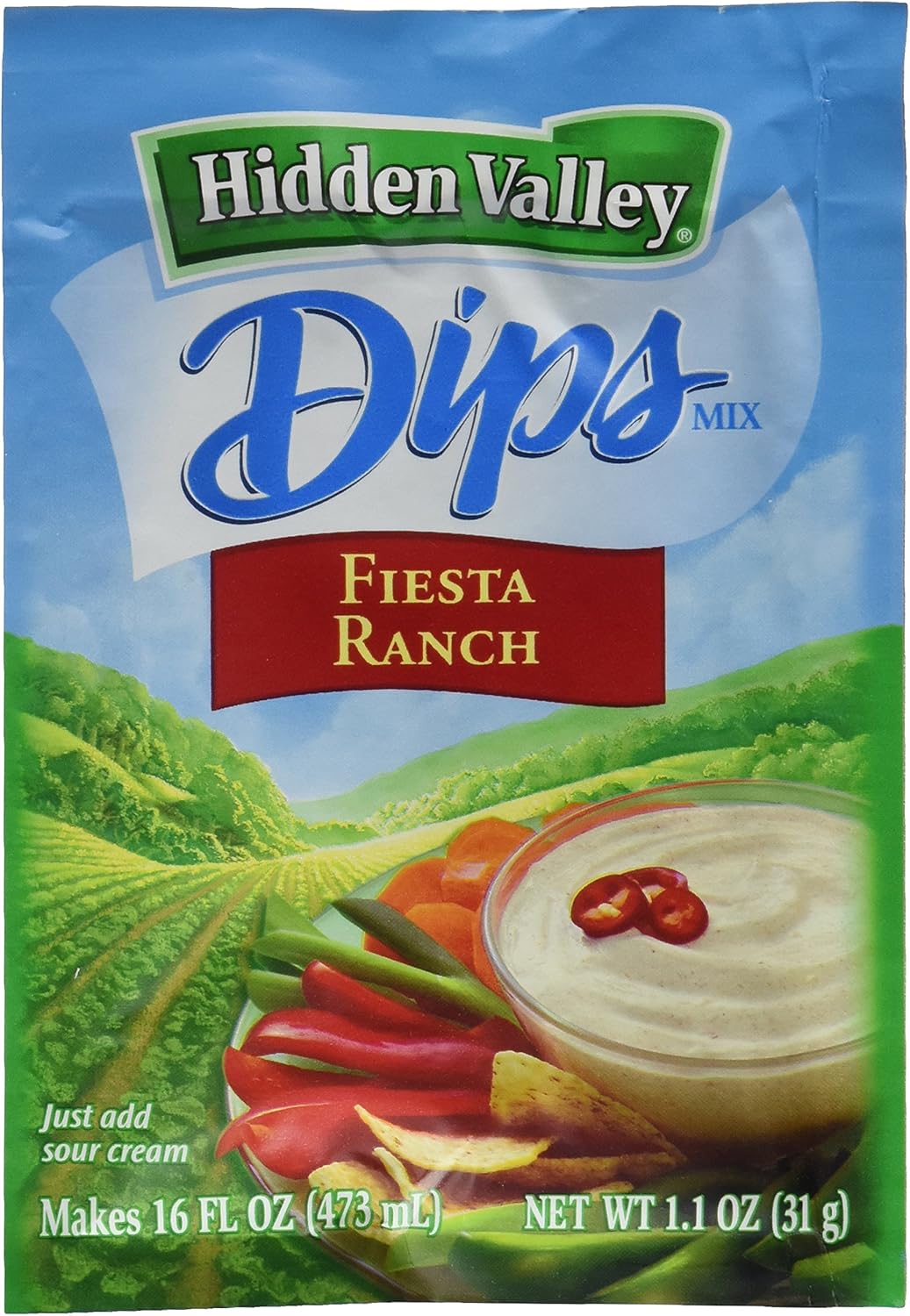 Hidden Valley Fiesta Ranch Dips Mix, Gluten Free -Pack of 24