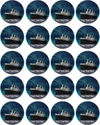 Titanic ship (Nr1) - Edible Cupcake Toppers - 1.8" cupcake (20 pieces/sheet)