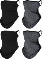 SATINIOR 4 Pcs Neck Gaiter with Ear Loops Neck Covers Bandana Cloth Face Gaiter Mask for Men Women Winter Non Slip Headwear