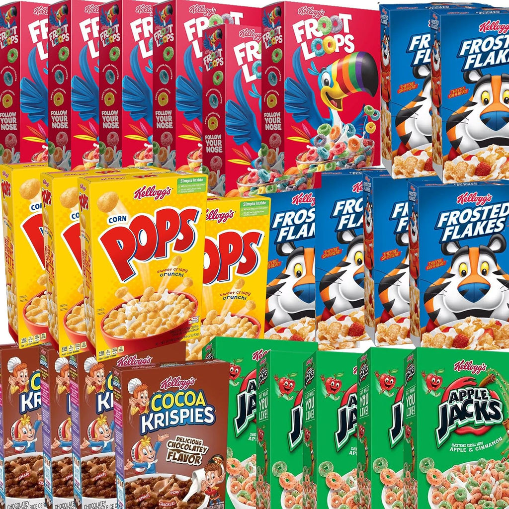 Breakfast Cereal Variety Mini Boxes - Breakfast On The Go Assorted Pack Cold Cereal Box Bulk Groceries Individual Packs Easy Breakfast Food Single Serve Kids Food Wholesale Snack Mini (25 Counts)