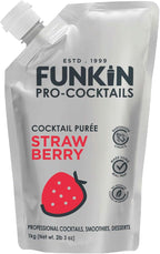Funkin Pro Strawberry Puree for Cocktails, Cooking & Baking, Real Fruit Cocktail Ingredients, Puree Mixer 1 kg