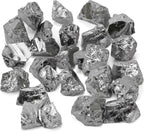 100g (1-3 Stones) Terahertz Raw Stone Bulk Gemstones Crystals – Natural Irregular Rough Quartz Minerals, Lot Healing Stones, Collections Origin Crystal Home Decor Gift, Metallic Gray, Approx 40–50mm