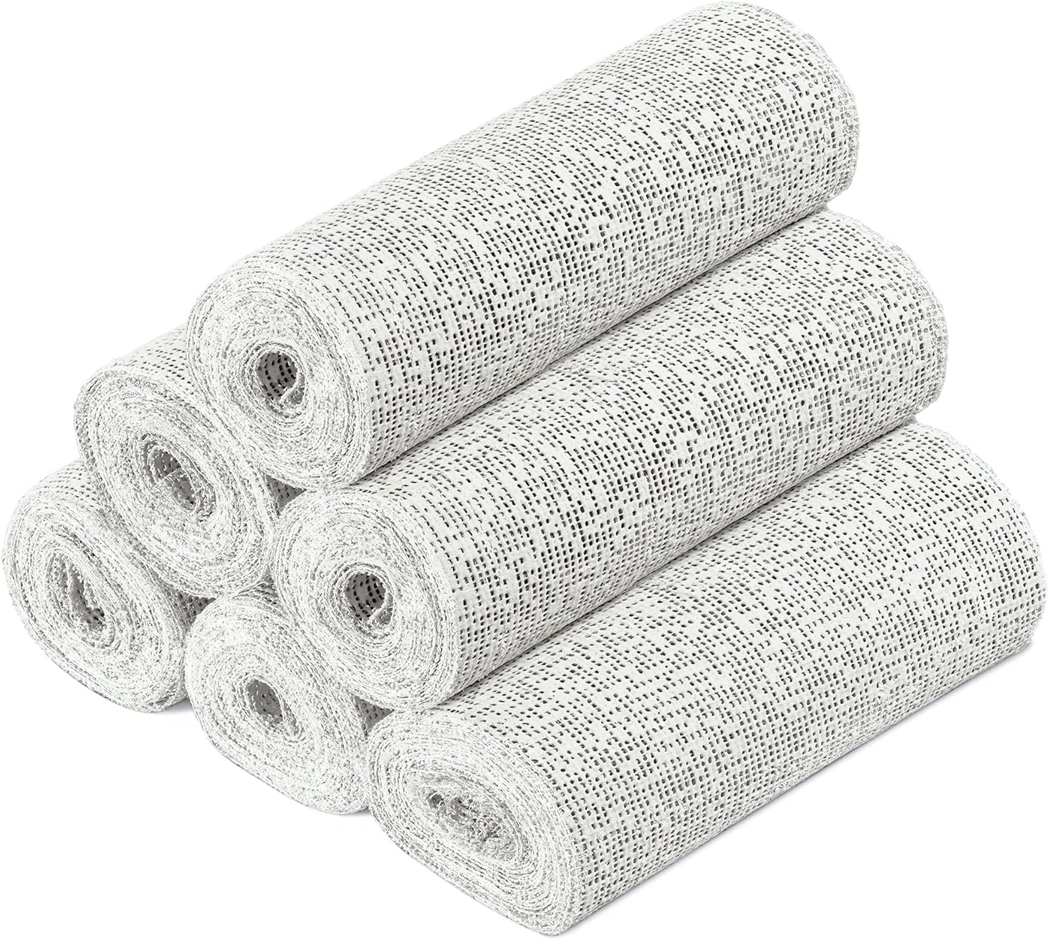 Navaris Plaster Cloth Rolls (L, Pack of 6) - Gauze Bandages for Body Casts, Plaster of Paris for Craft Projects, Belly Casting Kit Pregnancy - Easy Use Wrap Strips - 6" W x 118" L