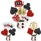 14Pcs Casino Party Centerpiece Sticks Casino Night Party Decorations Glitter Las Vegas Party Table Centerpieces for Casino Theme Birthday Party Poker Theme Party Baby Shower Supplies