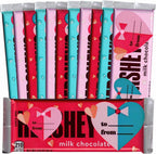 Hershey Valentine's Exchange Heart Chocolate Bars, 12 Pack, Individually Wrapped Addressable Milk Chocolate Candy Bars in Pink and Red Heart Adorned Wrapping, Snack Size 1.55 oz., Classroom and Friendship Valentine's Day Gift