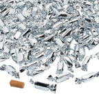 Fun Express - Silver Foil Wrapped Caramels (2lbs) for Wedding - Edibles - Soft & Chewy Candy - Caramel & Licorice & Candy Corn - Wedding - 189 Pieces