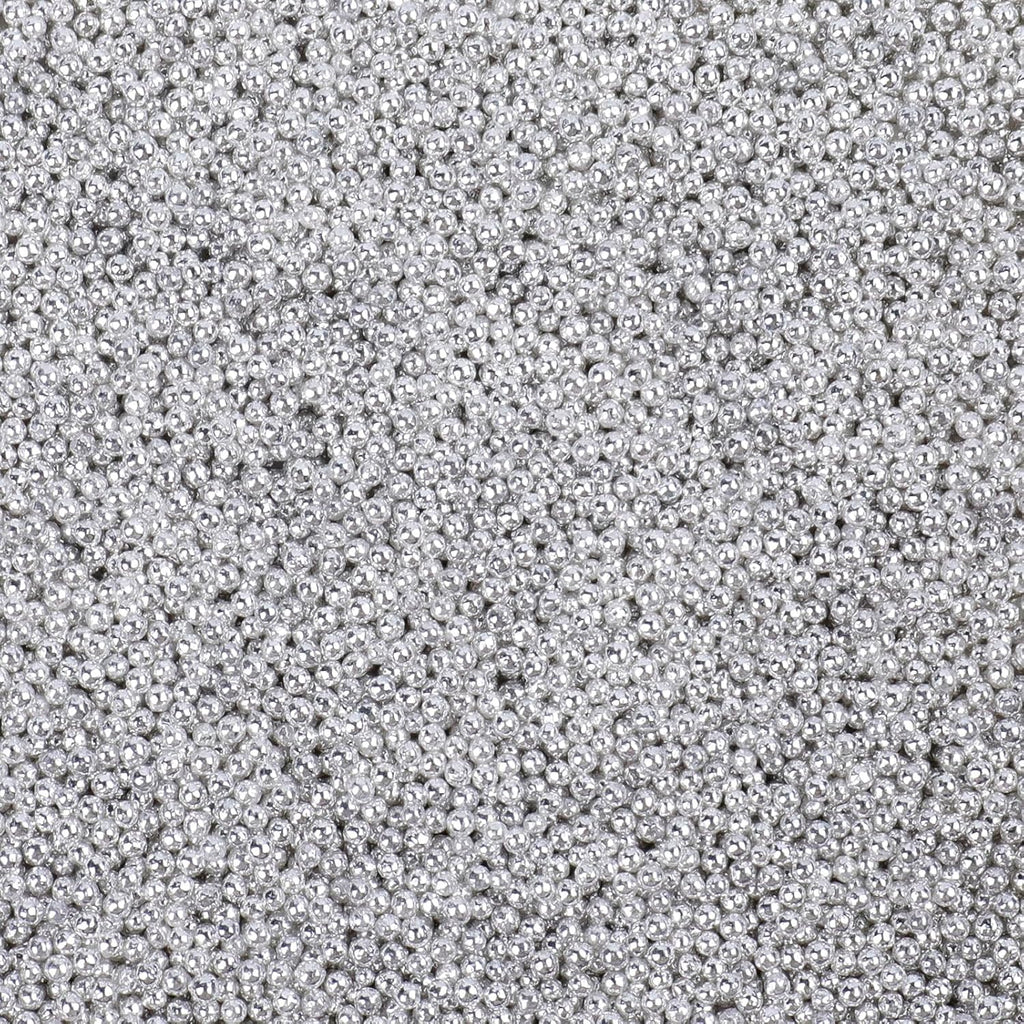 Silver Nonpareils Sprinkles - 2mm Edible Mini Pearl Sprinkles for Cake Decorating, Cupcake, Cookie, Baking, Donuts, Ice Cream Toppings, Wedding Party Supplies 130g/4.58oz