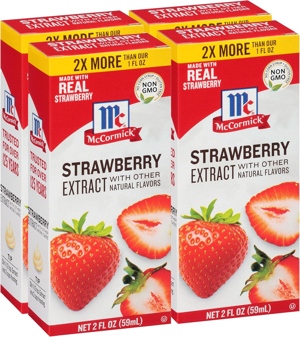 McCormick Strawberry Extract with Other Natural Flavors, 2 fl oz (Pack of 4)