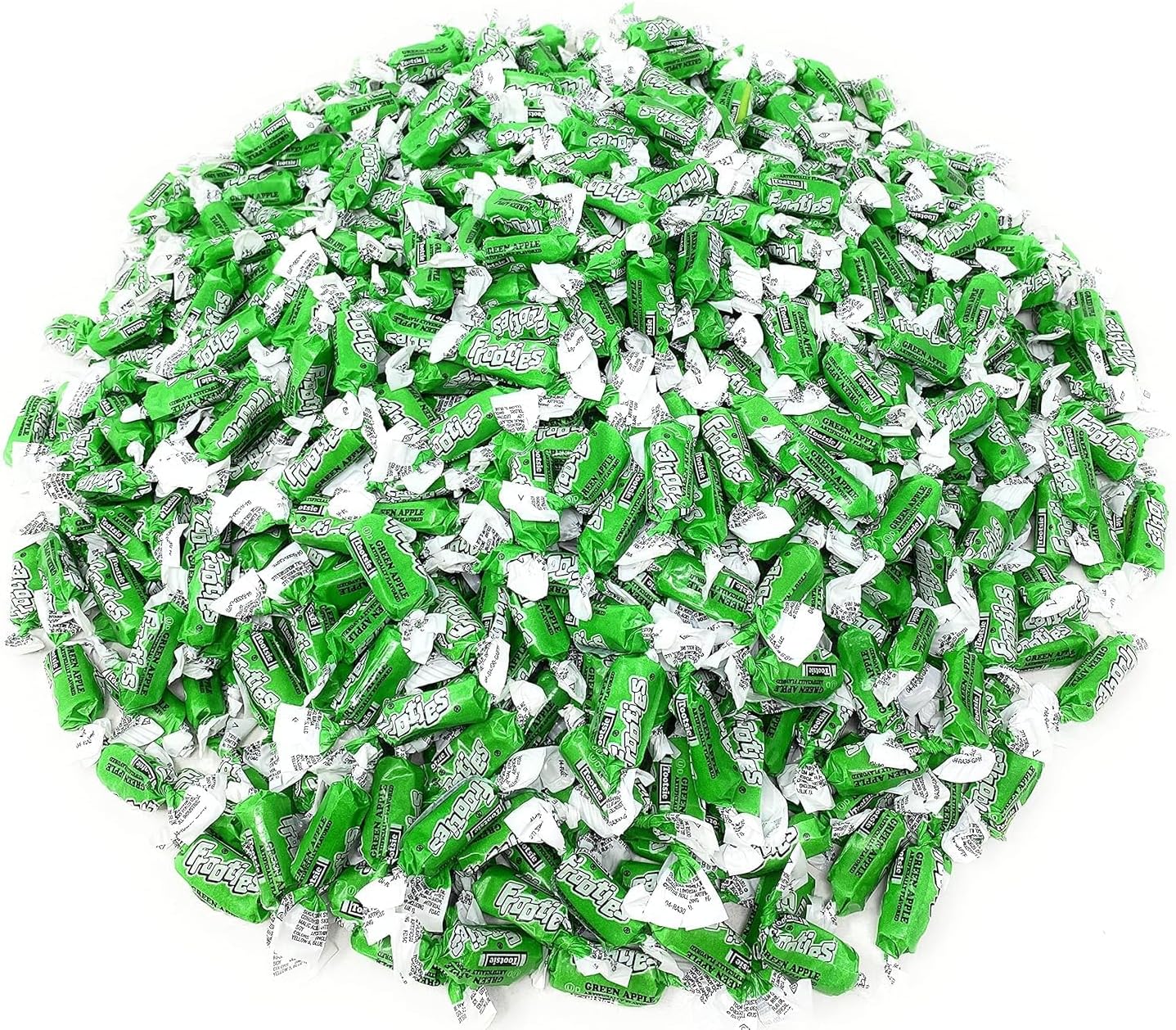 Green Apple Tootsie Roll Frooties Chewy Candy With Crisp Tart Green Apple Flavor 85+ Pieces Individually Wrapped In Resealable Assortit Bag, 1.5 Lb (24-Oz) Made In USA