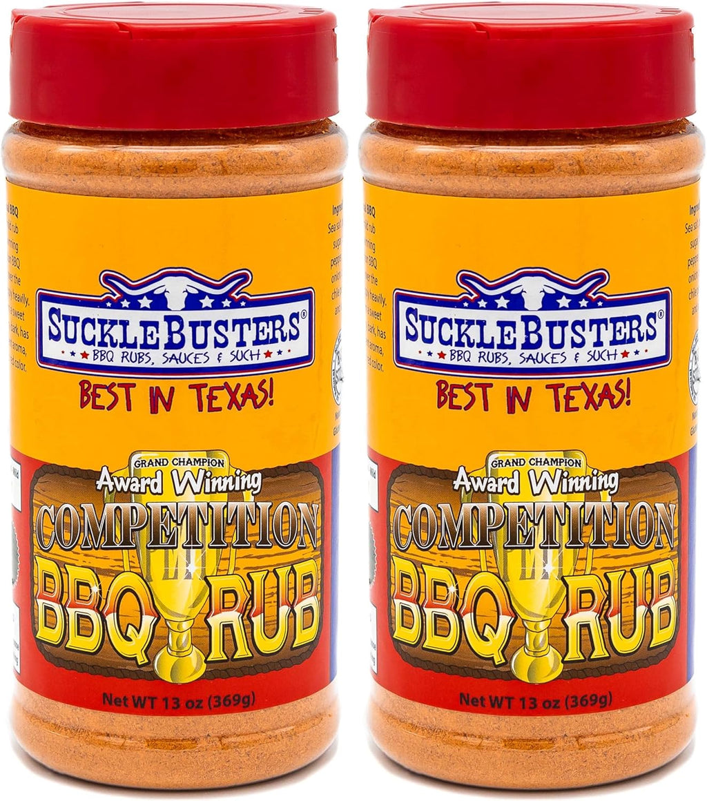 SuckleBusters Competition BBQ Rub: Award-Winning All-Purpose Seasoning, Traditional BBQ Rubs, Gluten-Free, No MSG Shaker (13oz) (Pack of 2)