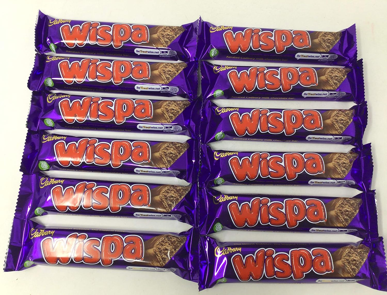 Cadbury Wispa Chocolate Bar 36g (Pack of 12)