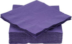 Big Party Pack 40 Count Purple Dinner Napkins Tableware- Ideal for Wedding, Party, Birthday, Dinner, Lunch, Cocktails. (7” x 7”)