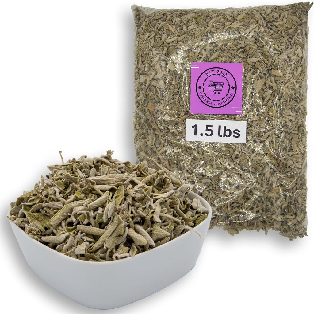 1.5 lbs Dried Sage Bulk - Great for Sage Tea, Salvia Seca 1.5 lbs - Despensa Colombiana