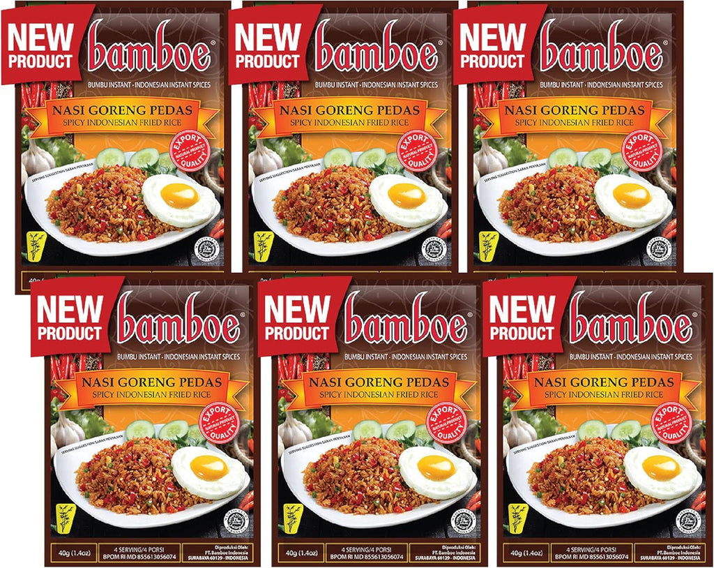 Bamboe - Nasi Goreng Pedas/Spicy Indonesian Fried Rice - 6 x 1.4 oz