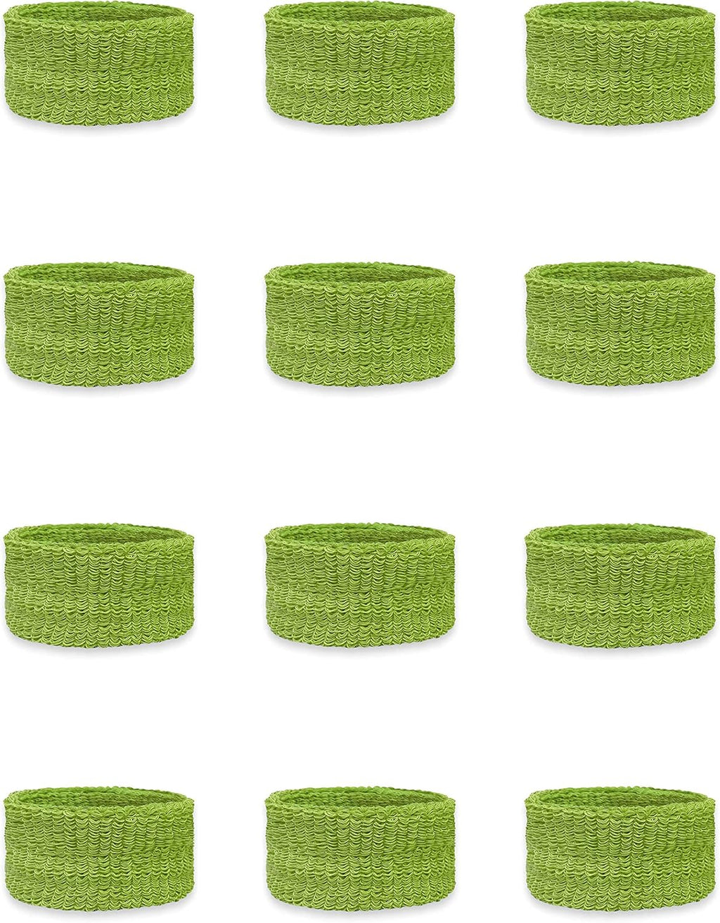 Couver Kids 1-Inch Slim Sweatbands 12 Pieces Bulk Pack - Cotton Terry Cloth Wristband for School, Church, YMCA Activities or evens