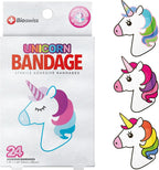 BioSwiss Bandages, Unicorn Shaped Self Adhesive Bandage Set, Latex Free, Sterile Wound Care, 24 Count