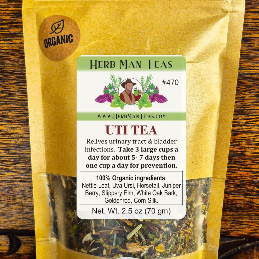 UTI TEA - Disinfects bladder, kidneys, urinary tract quickly formulated by master herbalist Khabir – 100% Organic, Non-GMO, No Additives
