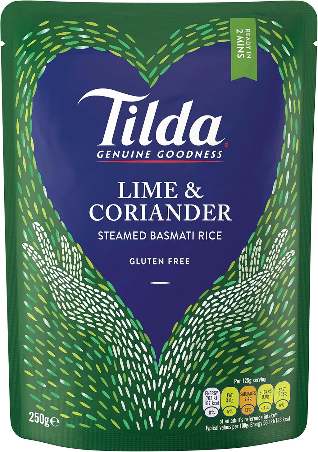 Tilda Steamed Basmati Lime and Coriander Rice 250 g (Pack of 6)