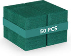 50-Pack Heavy Duty Green Scouring Pads 4x6 Inch | Reusable Non-Scratch Scrub Pads for Kitchen, Dishes, Pots, Pans, Grills & Household Cleaning | Multipurpose Scrubbers for Tough Stains
