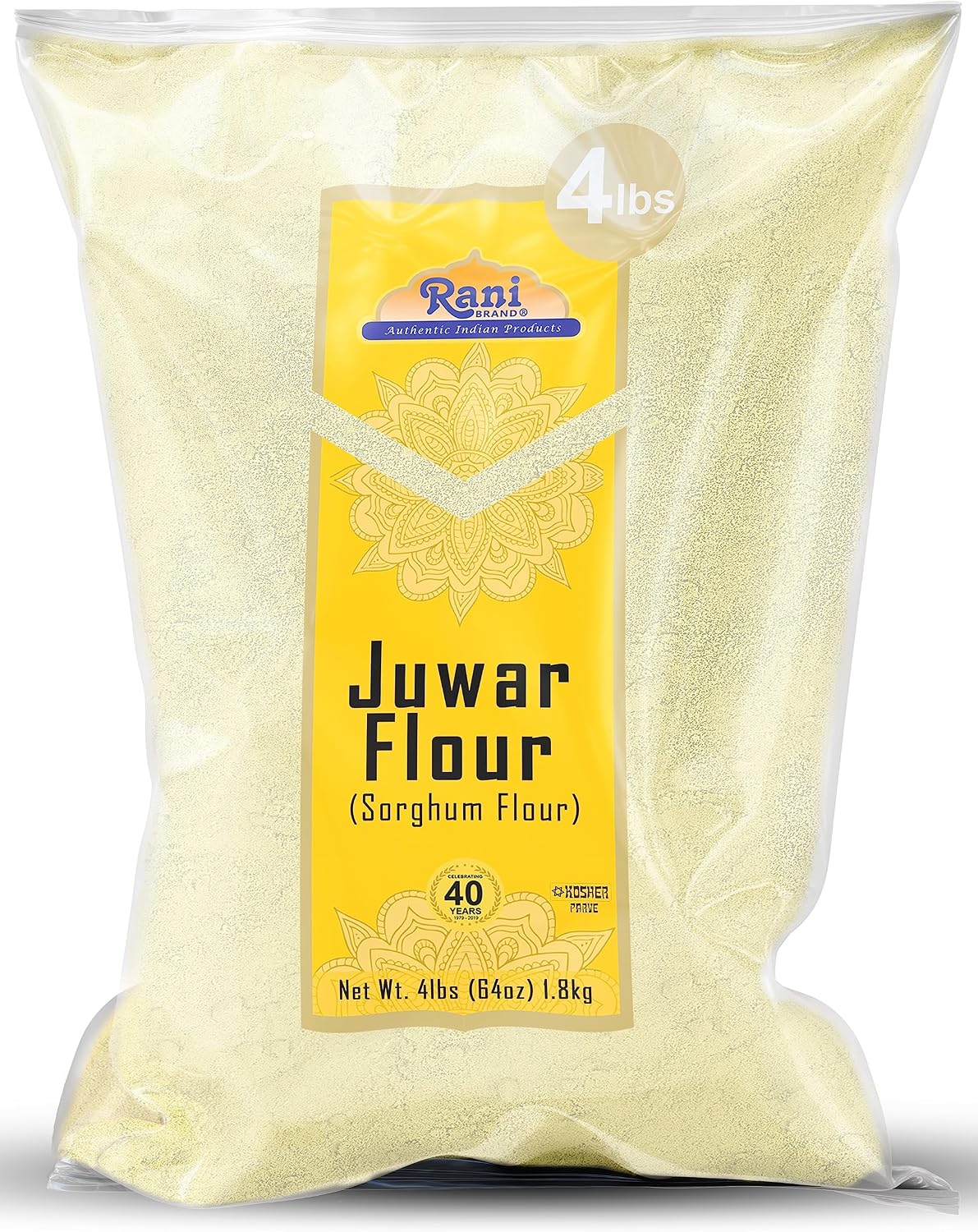 Rani Juwar (Sorghum) Flour 64oz (4lbs) 1.81kg Bulk ~ All Natural | Vegan | Gluten Friendly | NON-GMO | Kosher | Indian Origin