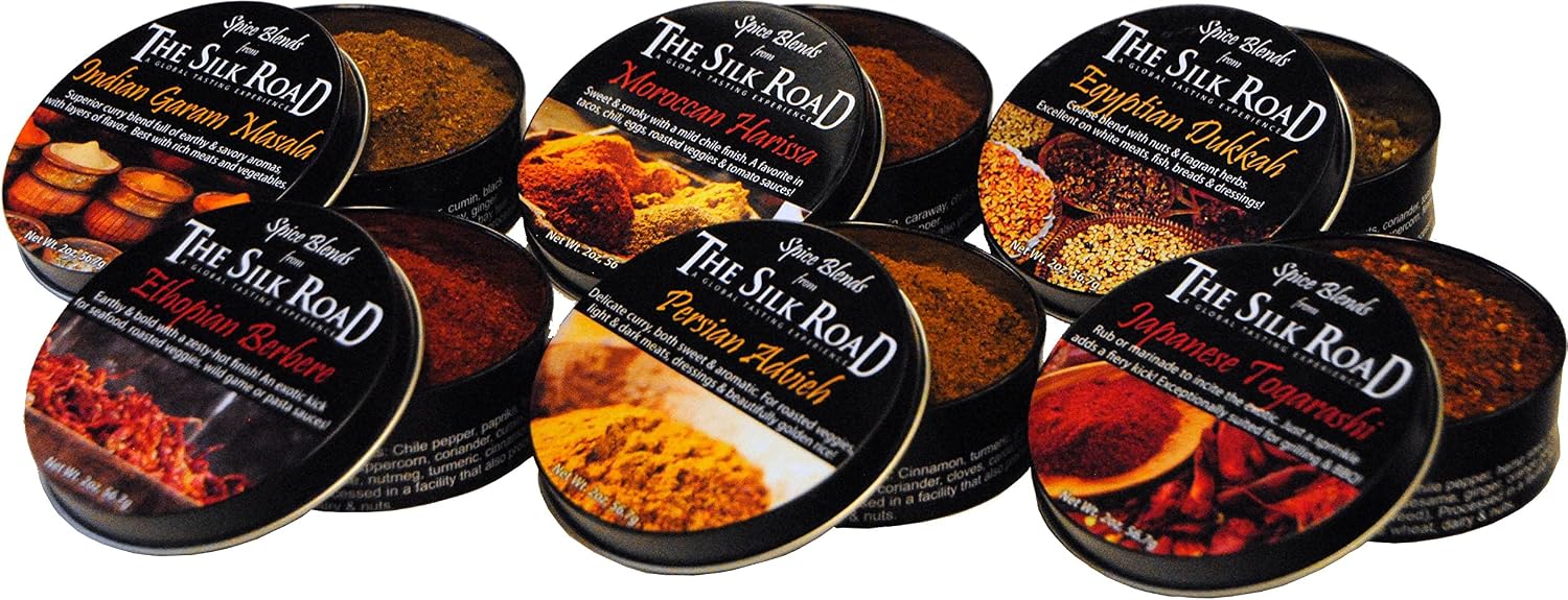 Exotic Spice Blends 6-Pack Gift Set from The Silk Road Restaurant, No Salt | All Natural Seasoning | Vegan | Gluten Free Ingredients | NON-GMO | No Preservatives