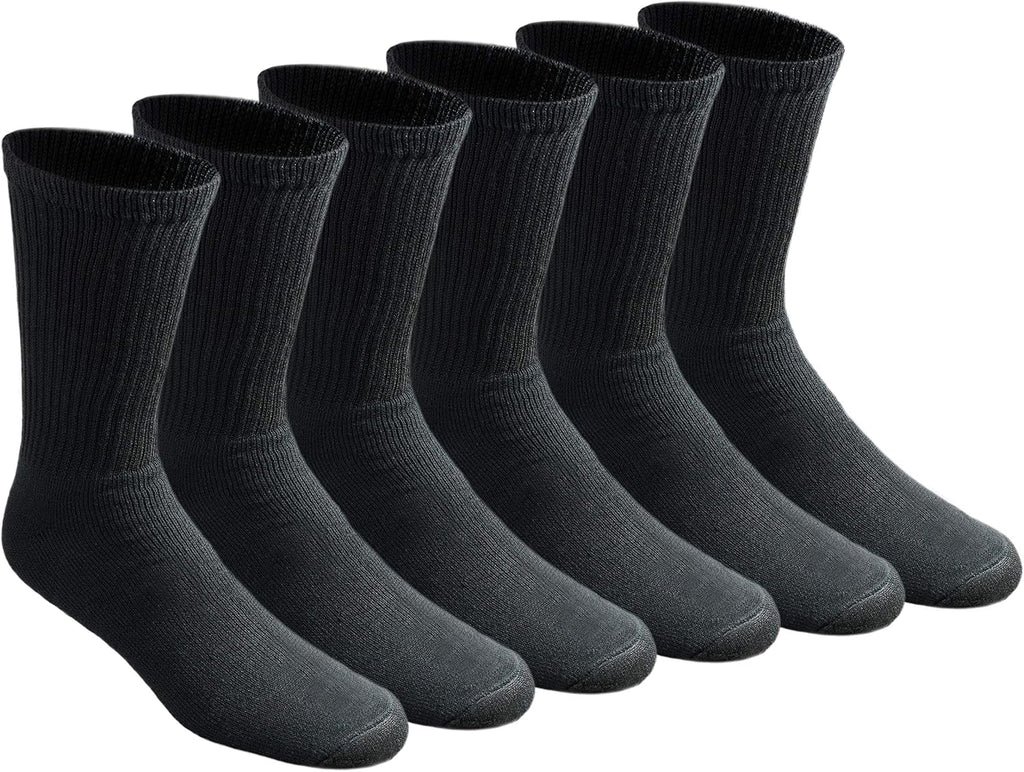 Dickies Men's All Purpose Cushion Crew Socks, Available in M-XL (6, 12 Pairs)