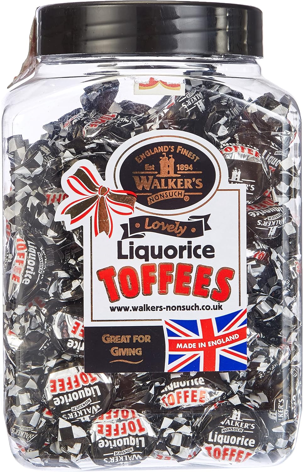 Walkers' Nonsuch Liquorice Toffees | with Condensed Milk & Black Treacle | Imported from the UK | Traditional British Candy | Old Fashioned Licorice Toffee | 44.09 Oz (1.25kg)