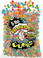 WARHEADS Cubes - Sour, Sweet & Fruity Chewy Candy with New Sour Fruity Flavors: Orange, Watermelon, Blue Raspberry, Black Cherry, Strawberry & Green Apple - 5 lb Bulk Bag