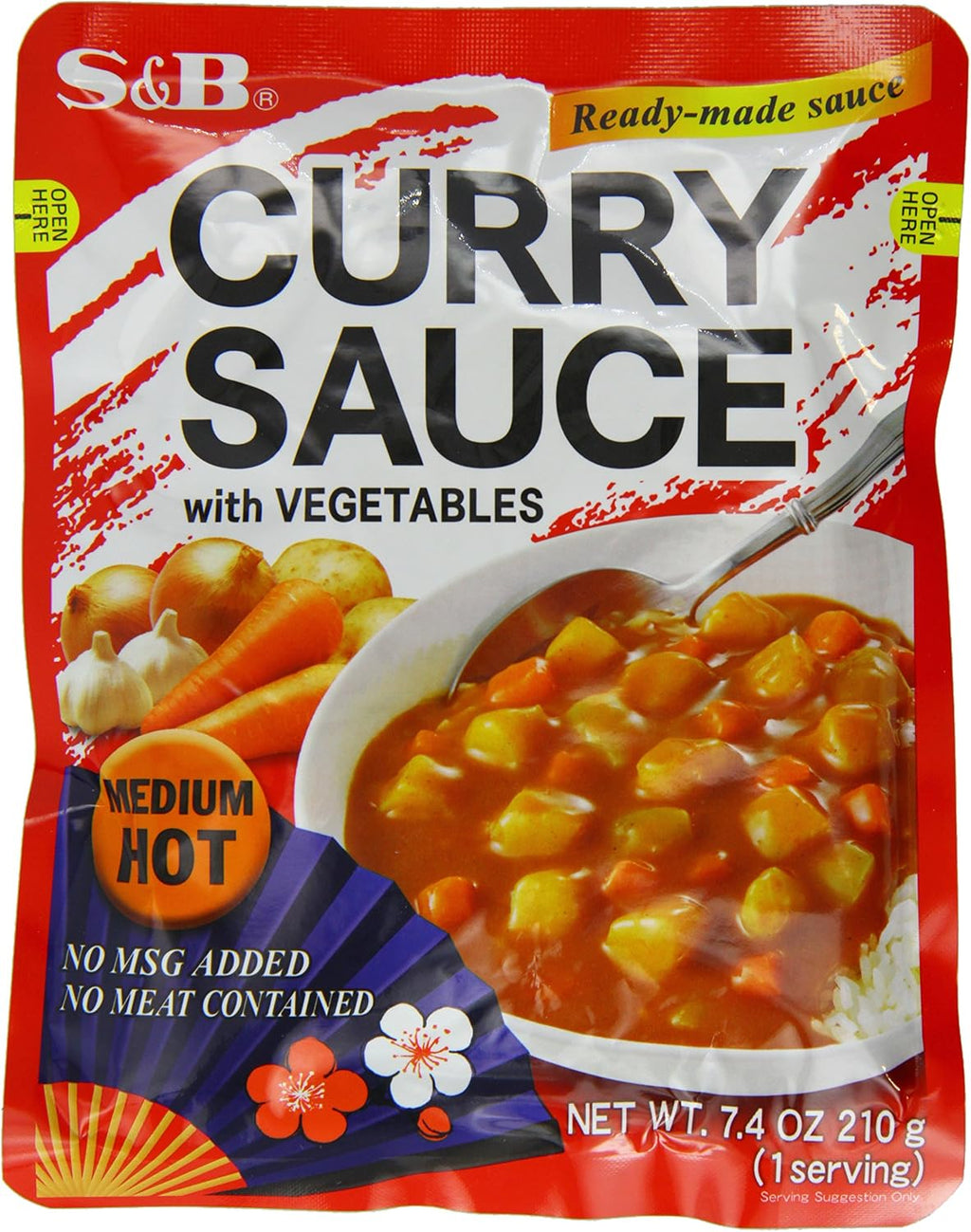 S&B Curry Sauce with Vegetables Medium Hot,7.4 Ounce (Pack of 10)