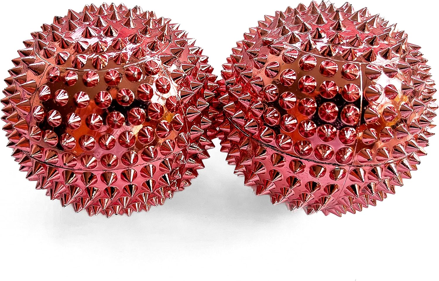2X Spiky DBT Skill Balls | 2inch | Magnetic Stress Relief Balls | Spiky Massage Balls for Relaxation, Tension Release, Focus & Mobility (Rose Gold)