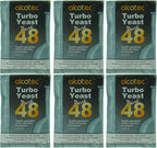 Alcotec 48 Hour Turbo Yeast | Brewers Yeast Powder| Wine Yeast for Wine Making | Dry Yeast | nutritional yeast | (6 Packs)