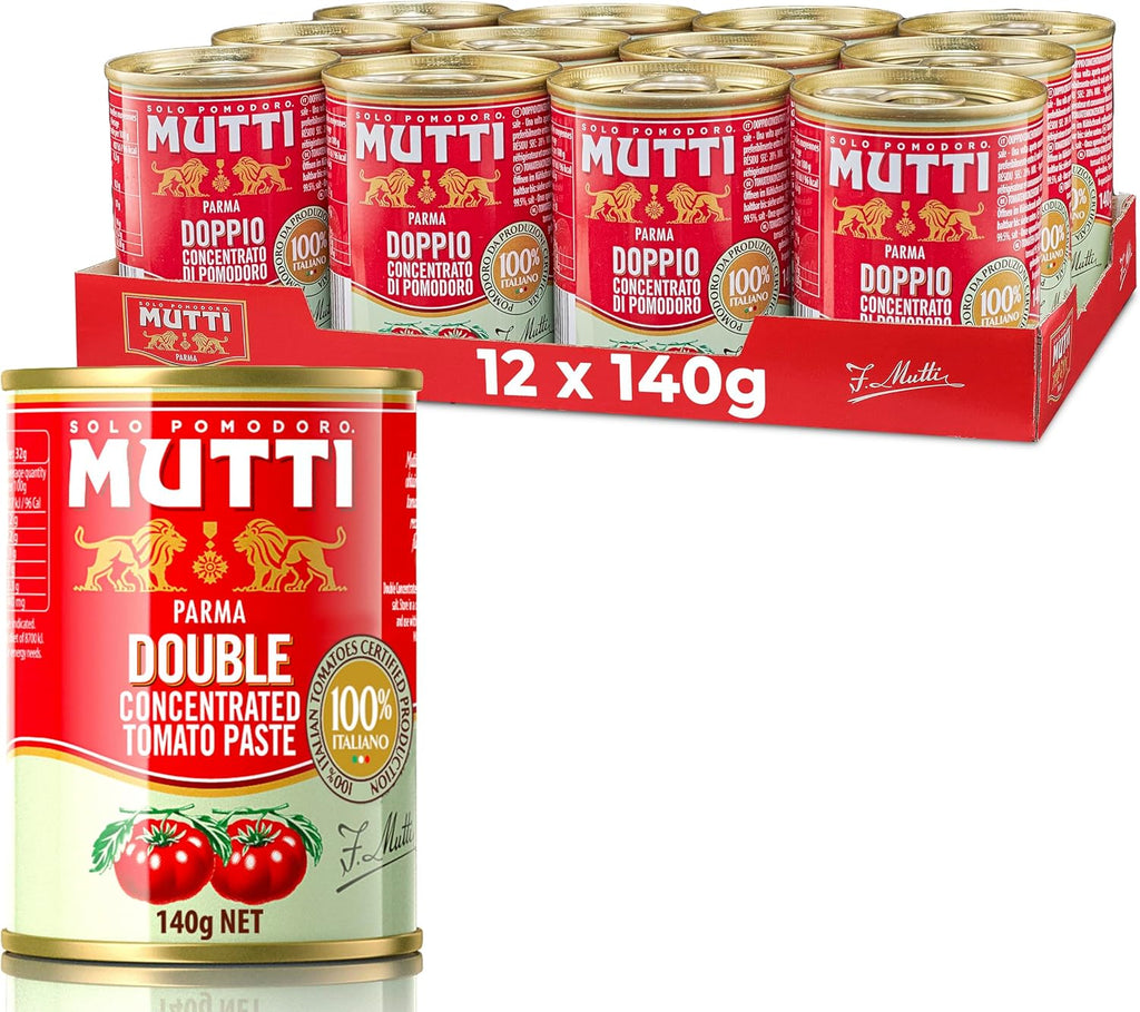 Mutti Double Concentrated Tomato Paste (Doppio Concentrato), 4.94 oz. Can | 12 Pack | Italy’s #1 Brand of Tomatoes | Canned Tomatoes | Vegan Friendly & Gluten Free | No Additives or Preservatives