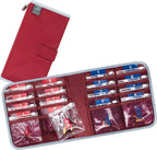 Lewis N. Clark Travel Pill Organizer, for Vitamins, Medication, Prescriptions, Or Medicine Storage, 16 Slot Pouch, Red
