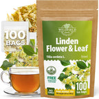 100 Bags Linden Tea Dried Linden Flower Tea Herbal (Tilia Cordata) - 100 Count 1.5g Bags Herb Lipa