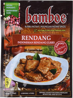 bamboe - RENDANG - INDONESIAN DRY CURRY PASTE - INDONESIAN INSTANT SPICES - 6 x 1.2 OZ /36 g - Product of Indonesia by Bamboe
