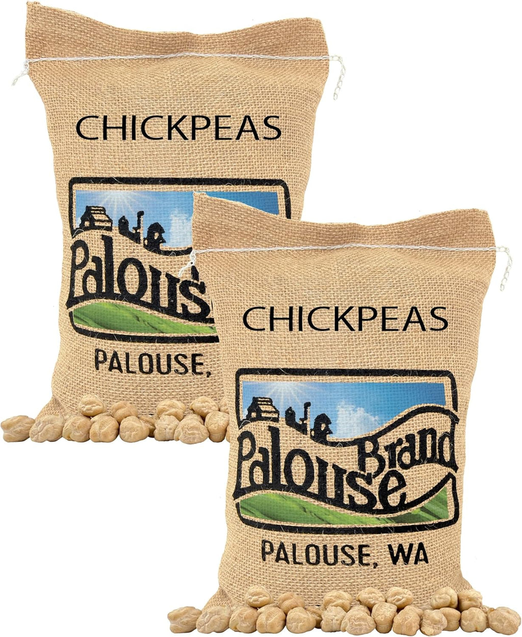 Certified Glyphosate Residue Free Chickpeas | Garbanzo Beans | 10 LBS | Family Farmed in Washington State | Non-GMO Project Verified | Kosher Parve | USA Grown | Field Traced | Burlap Bag