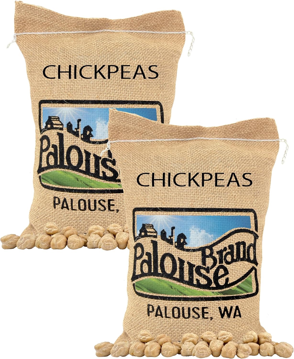 Certified Glyphosate Residue Free Chickpeas | Garbanzo Beans | 10 LBS | Family Farmed in Washington State | Non-GMO Project Verified | Kosher Parve | USA Grown | Field Traced | Burlap Bag