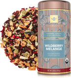 Teabloom Organic Herbal Tea, Wildberry Mélange Loose Leaf Tea, Berry Flavor Herbal Tea, USDA Organic Certified and Kosher Certified Fruit Tea Blend, 3.88 oz/110 g Canister Makes 35-50 Cups