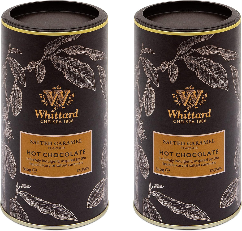Whittard Chelsea | Hot Chocolate with Salted Caramel Flavour | Gift Set for Men and Women | Suitable for Vegans and Vegetarians | Compatible for use with Velvetiser | 2 Packs
