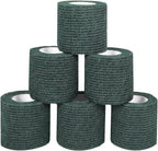 6Pcs 2”x 5 Yard Self Adhesive Bandage Wrap Breathable Self Adherent Cohesive Wrap Bandages Vet Tape for Dog Cat Athletic Elastic Cohesive Bandage Wrist Ankle Grip Cover Tape (Army Green)