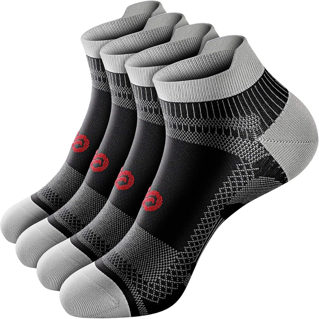 PAPLUS Compression Socks for Men & Women, 2/4/6 Pairs Ankle Running Socks with Arch Support, Ankle Support, Plantar Fasciitis