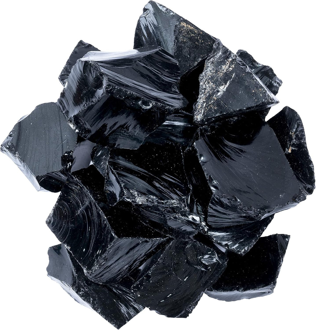 Black Obsidian Raw Stones for Tumbling, Rough Gemstones and Crystals, Jewelry Making, Polishing, Cabbing, Lapidary, Fountain Rocks, Decoration, Wire Wrapping, Gem Mining, Reiki Healing 1 lb